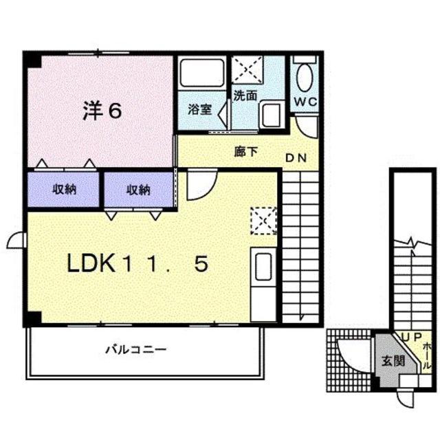 S&Y.ウエスト(1LDK/2階)の間取り写真