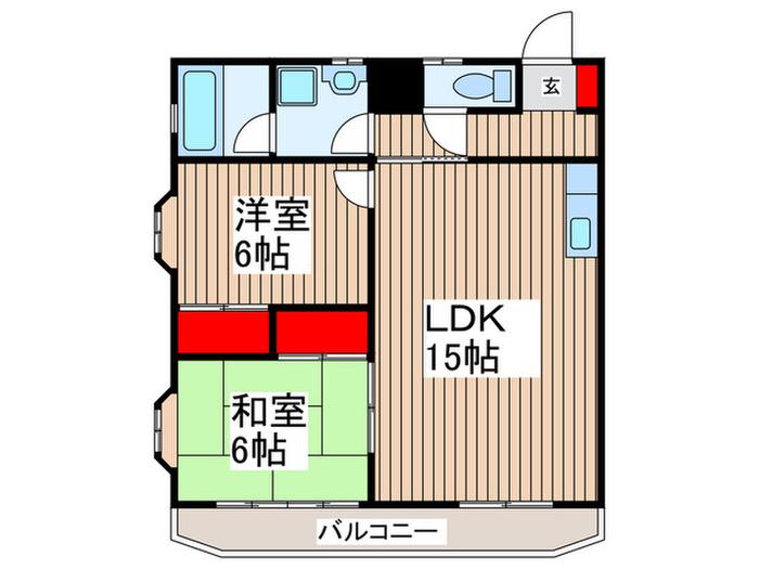エステートナカムラ(2LDK/2階)の間取り写真