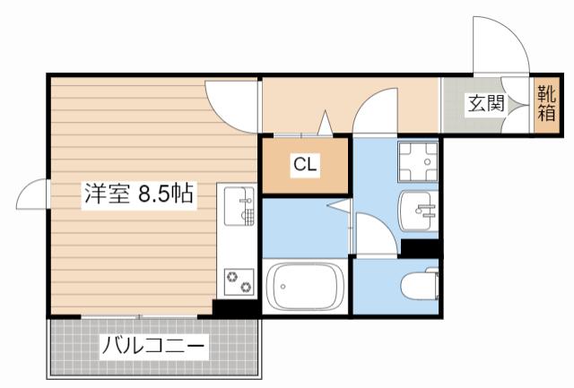 セントラルレジデンスIV(ワンルーム/2階)の間取り写真
