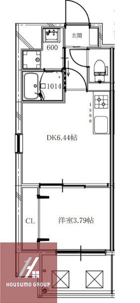 グランステディ城東中央(1DK/5階)の間取り写真