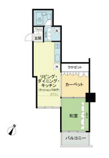 マンション雅叙苑(1LDK/5階)の間取り写真