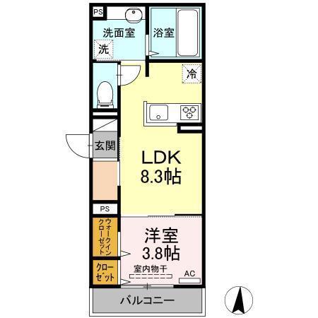メルベーユ寺町(1LDK/1階)の間取り写真