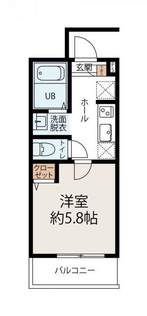 メゾンドシエル(1K/3階)の間取り写真