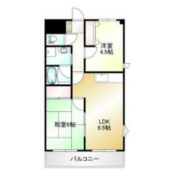 西村ビル(2LDK/3階)の間取り写真