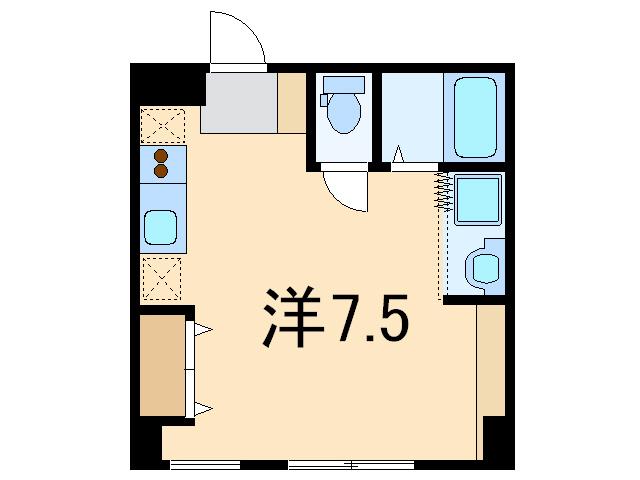 ヴィラ城内(ワンルーム/2階)の間取り写真