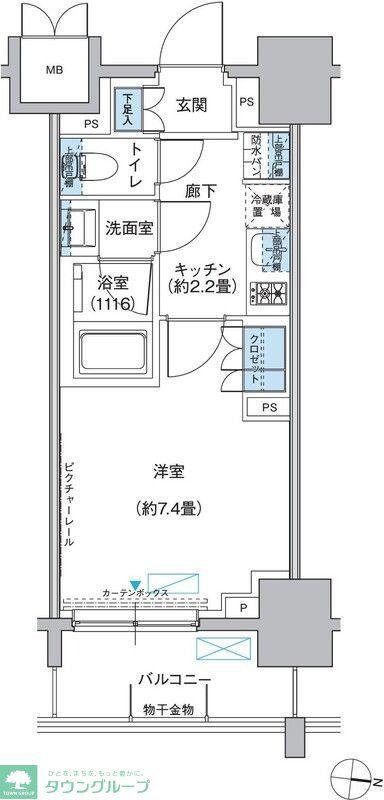 プラネソシエ西新井(1K/8階)の間取り写真