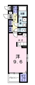 コオリナ(1K/3階)の間取り写真
