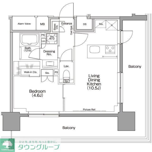 ザ・パークハビオ行徳駅前(1LDK/9階)の間取り写真