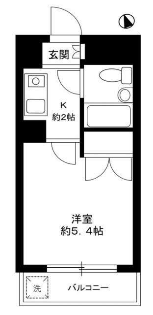メゾン大森北(1K/3階)の間取り写真