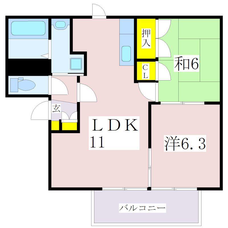 YARD HOUSE 11(2LDK/2階)の間取り写真