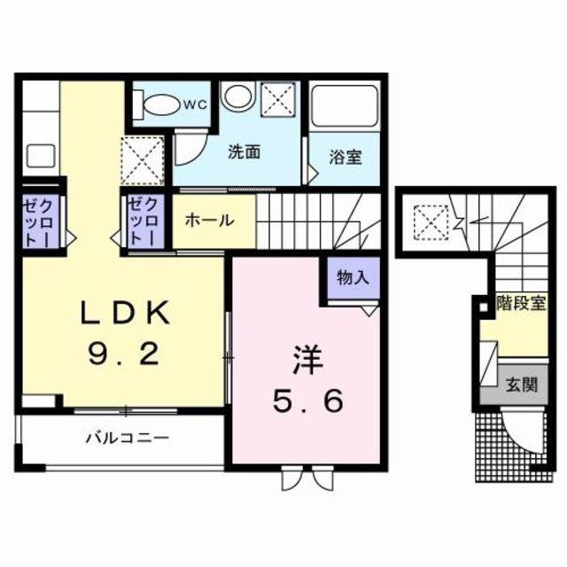 CREST 倭(1LDK/2階)の間取り写真