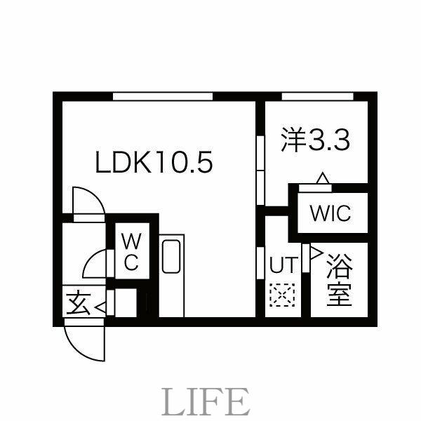 CITY RESIDENCE月寒西(1LDK/2階)の間取り写真