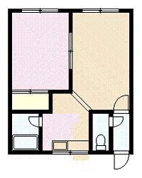 第2大橋マンション(1LDK/1階)の間取り写真