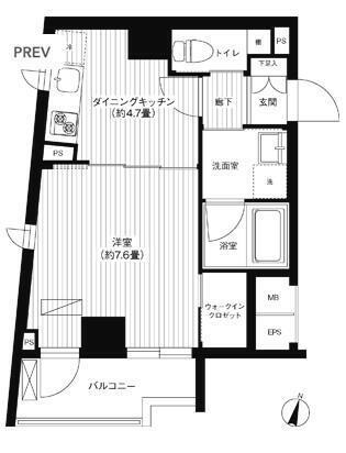 アヴニール元代々木(1DK/5階)の間取り写真