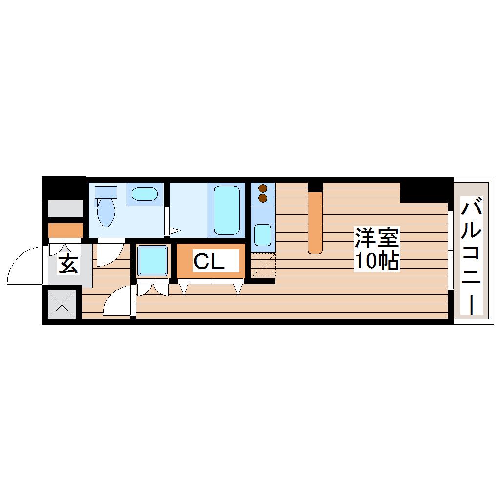 レジディア仙台本町(ワンルーム/2階)の間取り写真