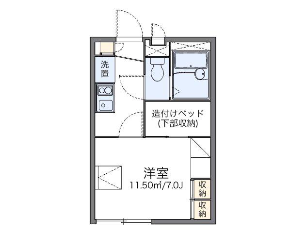レオパレスキャンサーU(1K/2階)の間取り写真