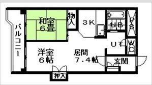 アートサイドテラス(2LDK/2階)の間取り写真