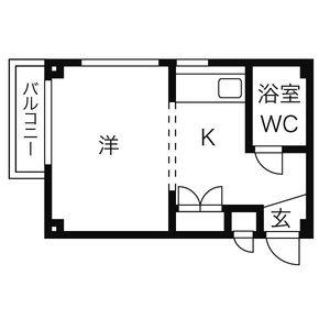 シングルハイツ八事(ワンルーム/2階)の間取り写真