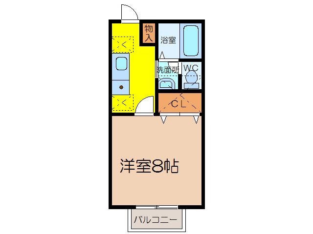 コンフォール1開成(1K/2階)の間取り写真
