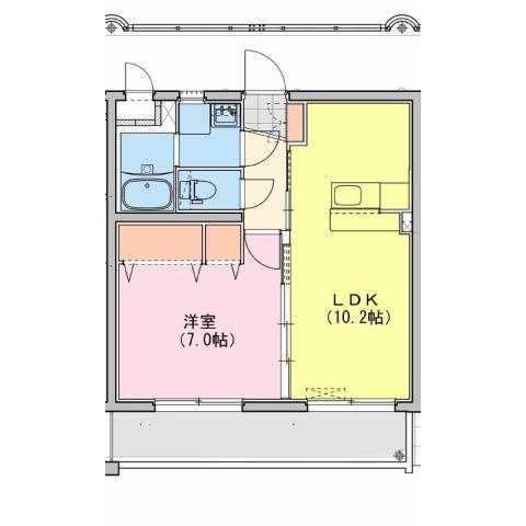 M10.牟田町I(1LDK/4階)の間取り写真