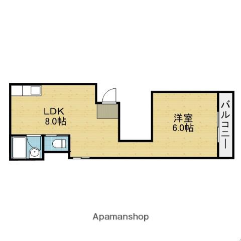 ハイツ山三(1LDK/4階)の間取り写真