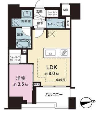 ルジェンテ板橋(1LDK/14階)の間取り写真