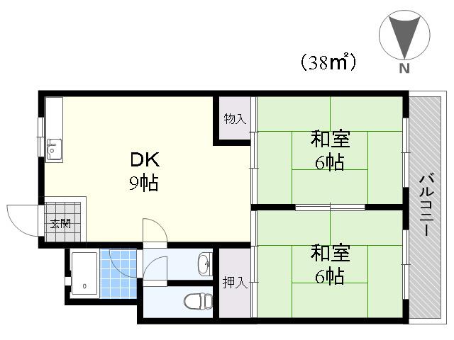 安井ビル(2DK/4階)の間取り写真