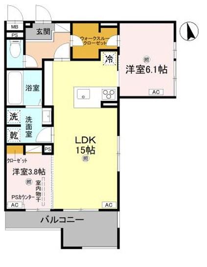 D-ROOM八尾市東本町3丁目(2LDK/3階)の間取り写真