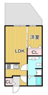 ジュネスコート(1LDK/1階)の間取り写真