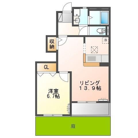 グランチェスタ(1LDK/1階)の間取り写真