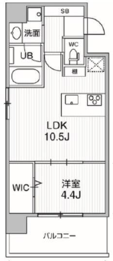 アプリーレ大阪城北(1LDK/8階)の間取り写真