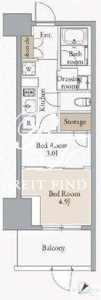 クロスレジデンス高田馬場(2K/14階)の間取り写真