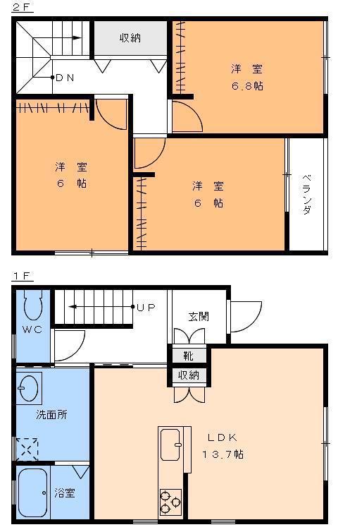 キャトルセゾン道後(3LDK/1階)の間取り写真