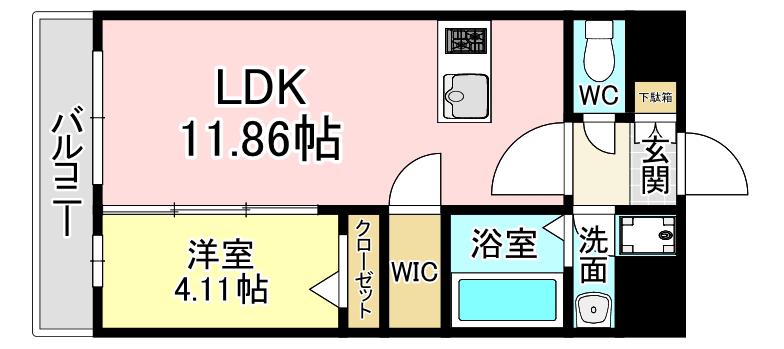LEGENDTSUTSUI(1LDK/2階)の間取り写真