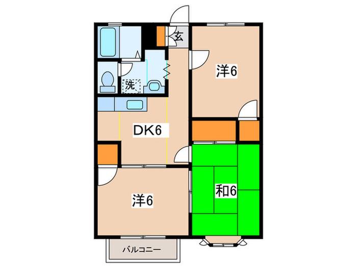 グランメール東有馬(3DK/2階)の間取り写真