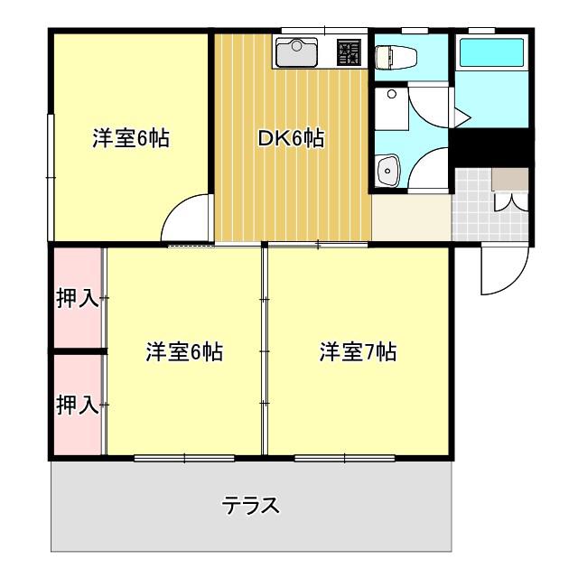 ブライトマンション(3DK/1階)の間取り写真
