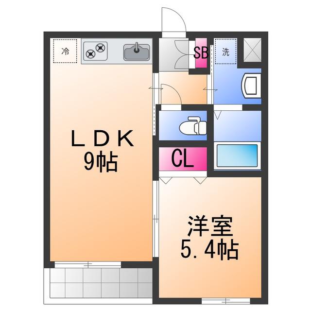 ノワ・メランジェ(1LDK/1階)の間取り写真