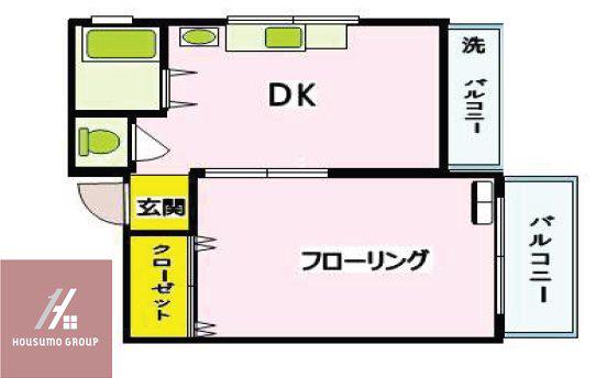 双園マンション(1LDK/5階)の間取り写真