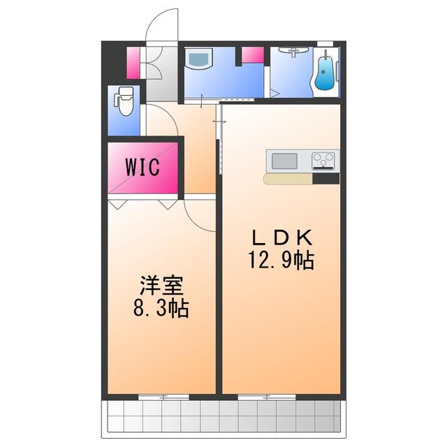 シャーメゾン千鳥(1LDK/1階)の間取り写真