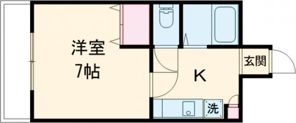 カーサ青崎(1K/2階)の間取り写真