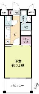 レジディア博多II(1K/2階)の間取り写真