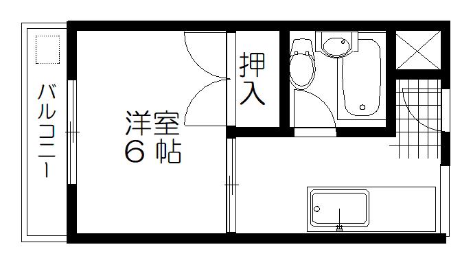グリーンライフ・サワ(1K/3階)の間取り写真