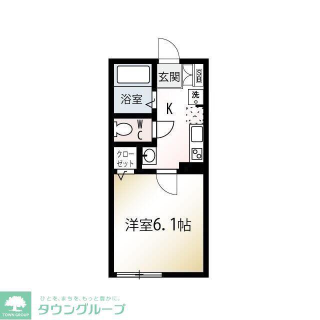 MQUARTO岩槻(1K/1階)の間取り写真