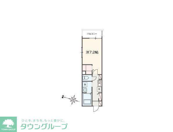 MELLAS新秋津II(1K/2階)の間取り写真