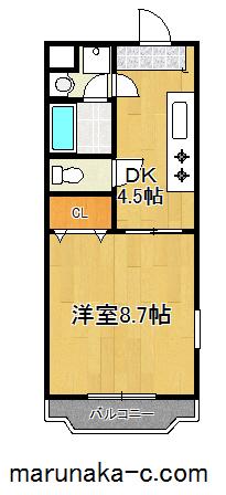 ソレイユエステートⅡ(1K/3階)の間取り写真