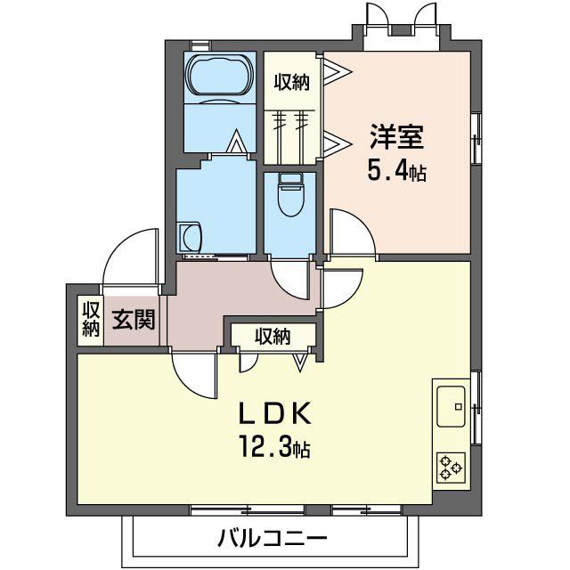 パストラル弐番館(1LDK/2階)の間取り写真