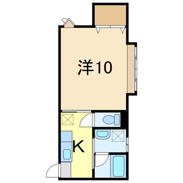 プリシェールKーIII(1K/2階)の間取り写真