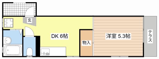 サンクリエート西村(1DK/1階)の間取り写真