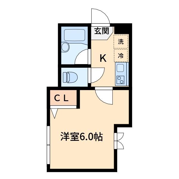 メゾン石神白山(1K/2階)の間取り写真