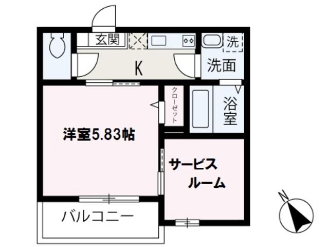 BEST STAGE鶴瀬I(1SK/3階)の間取り写真